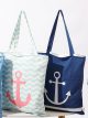 Bolsa tote canvas marinera con ancla