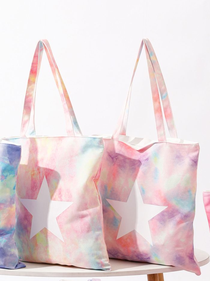 Bolsa tote canvas tie dye con estrella