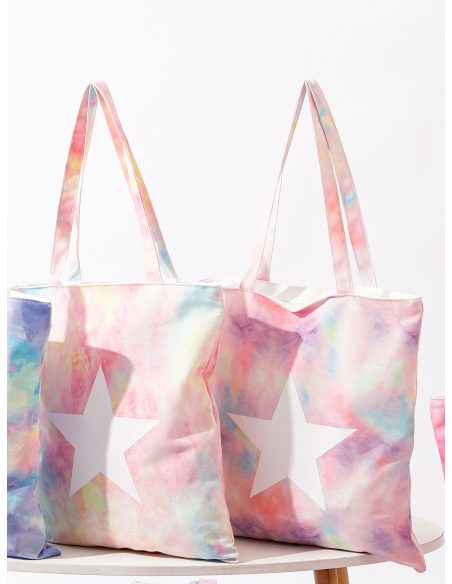Bolsa tote canvas tie dye con estrella