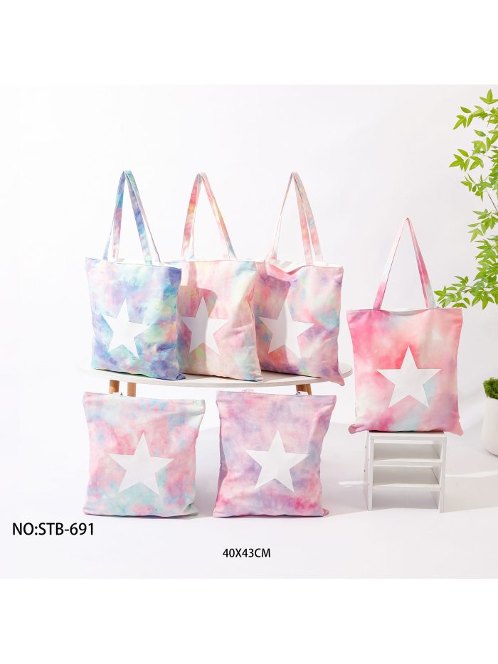 Bolsa tote canvas tie dye con estrella
