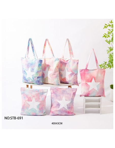 Bolsa tote canvas tie dye con estrella