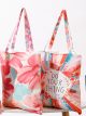 Bolsa tote canvas estampado floral con mensaje