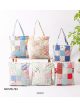Bolsa tote canvas patchwork pastel