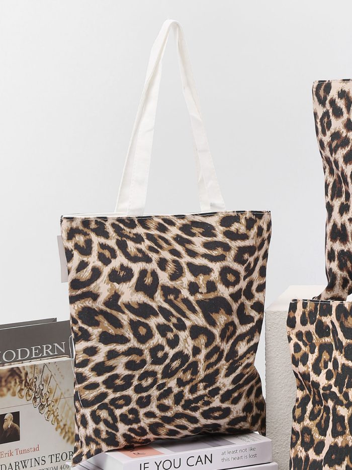 Tragetasche aus Canvas mit Leopardenmuster