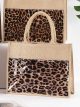 Bolso de playa yute bolsillo transparente animal print