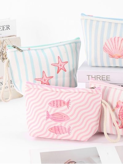 Neceser canvas marinero de rayas con estampado marino