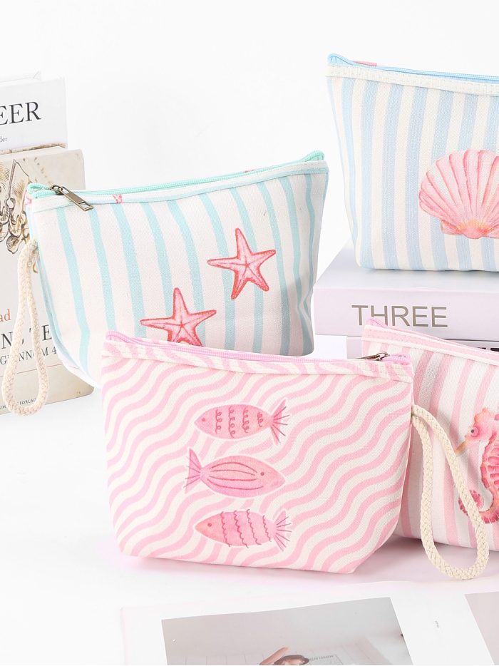 Neceser canvas marinero de rayas con estampado marino