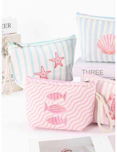 Neceser canvas marinero de rayas con estampado marino