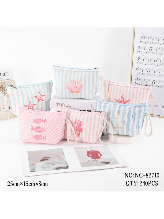 Neceser canvas marinero de rayas con estampado marino