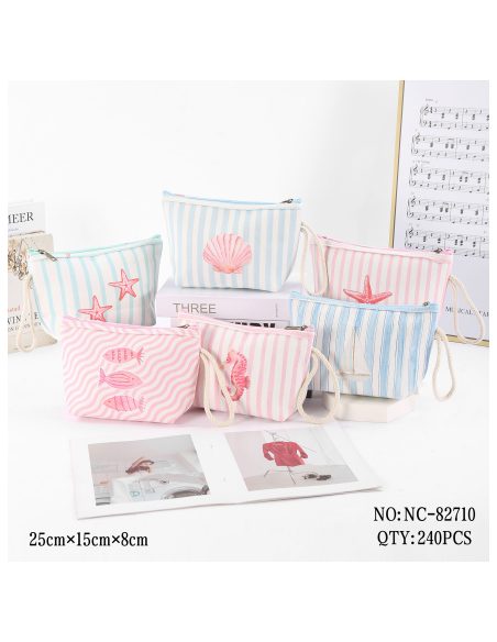 Neceser canvas marinero de rayas con estampado marino