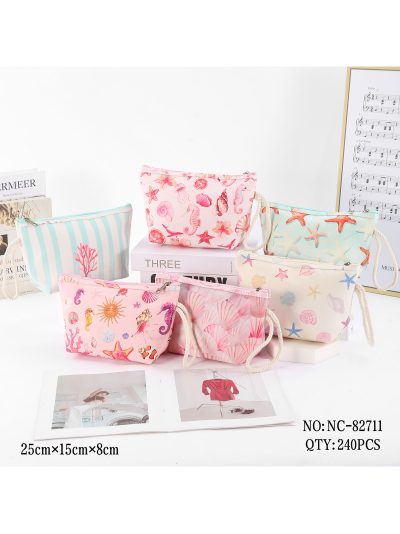 Neceser canvas océano pastel con estampado marino 2