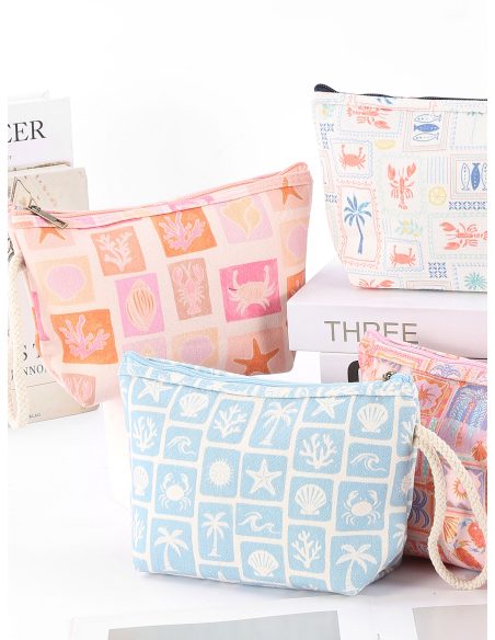 Mehrfarbiger Kulturbeutel aus Canvas mit Meeresmosaik