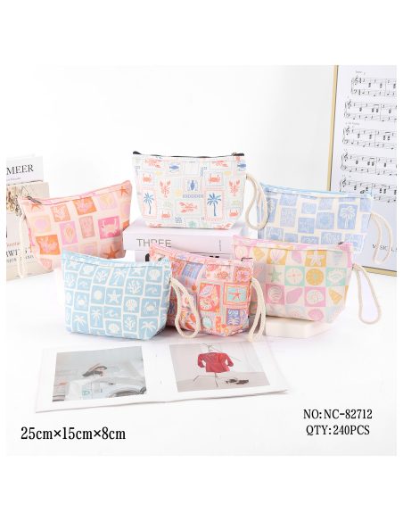 Mehrfarbiger Kulturbeutel aus Canvas mit Meeresmosaik