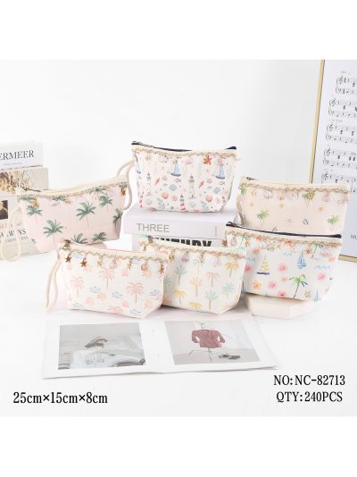 Neceser canvas costa chic con puntillas y palmeras 2