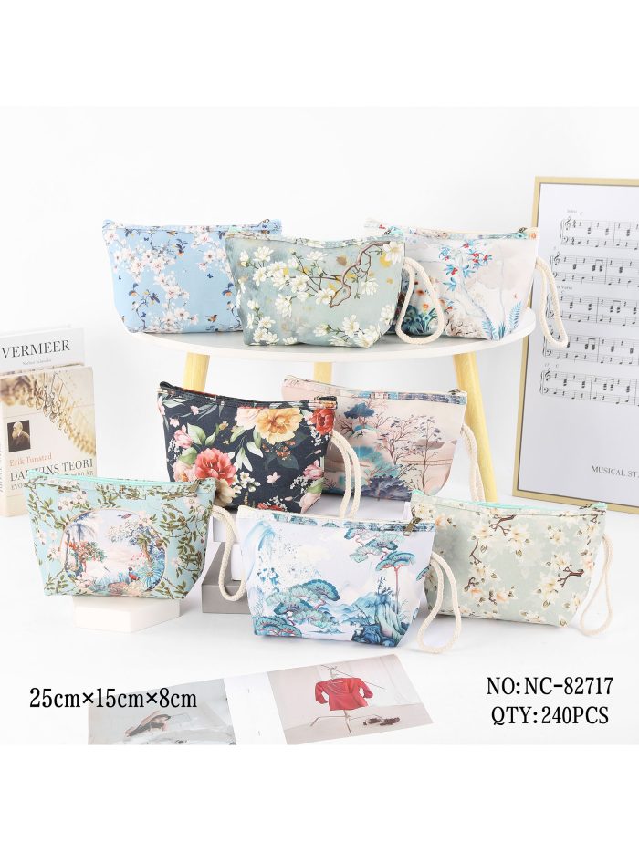 Neceser canvas estilo oriental con paisajes