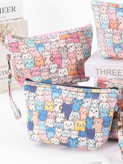 Neceser canvas estampado gatitos pastel