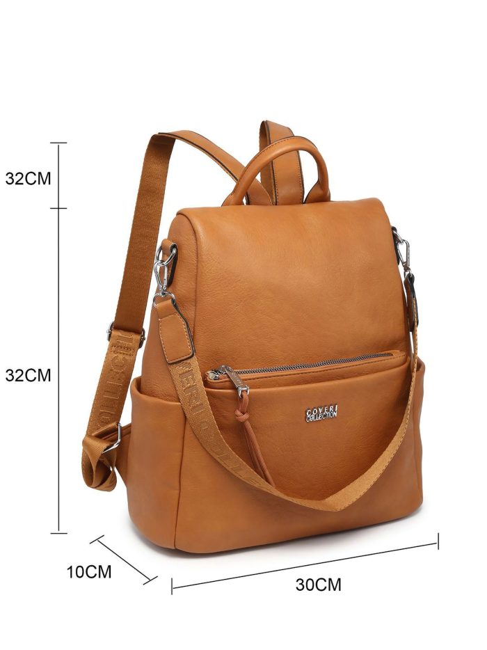 Mochila antirrobo polipiel con bolsillo frontal