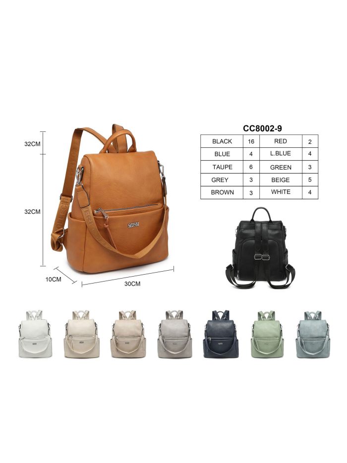 Mochila antirrobo polipiel con bolsillo frontal