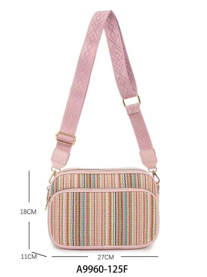 Sac bandoulière à rayures multicolores