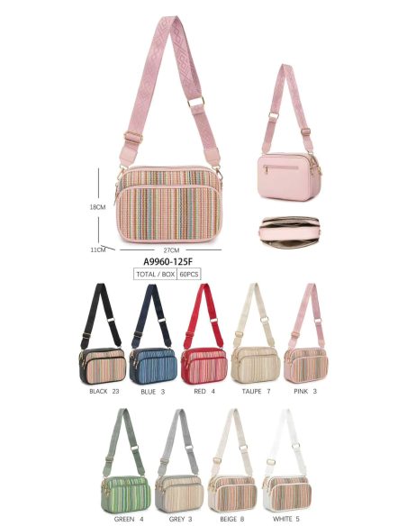 Sac bandoulière à rayures multicolores