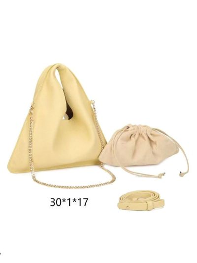 Bolso de hombro con asa de cadena y bolsita interior