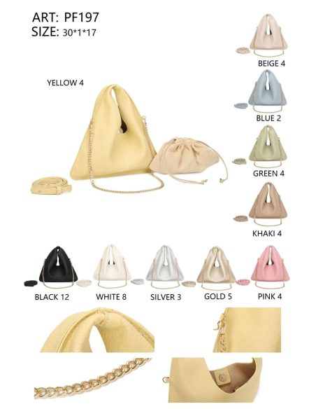 Bolso de hombro con asa de cadena y bolsita interior