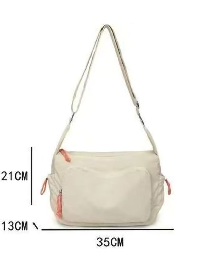 Bolso de hombro nylon con compartimentos laterales