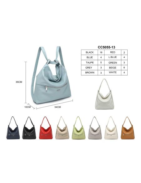 Bolso mochila convertible con bolsillo frontal