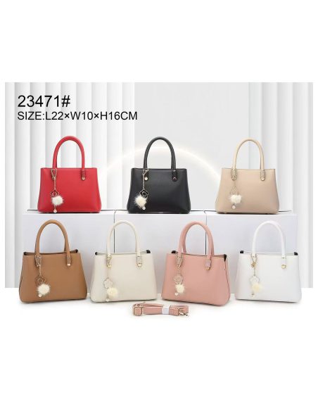 Mini bolso tote con colgante pompón