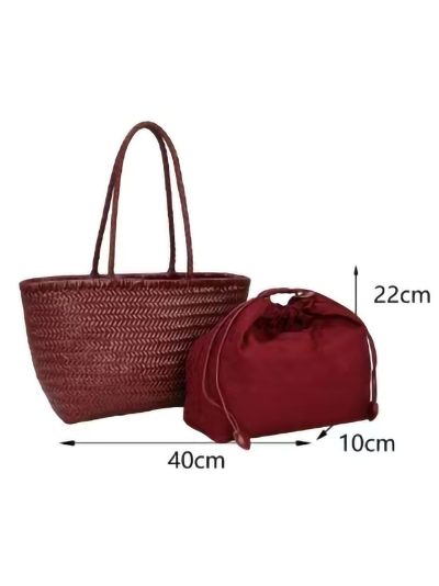 Bolso shopper trenzado piel con bolsa interior