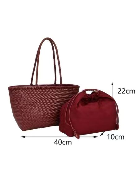 Bolso shopper trenzado piel con bolsa interior