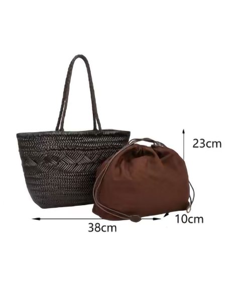 Bolso shopper trenzado piel con bolsa interior
