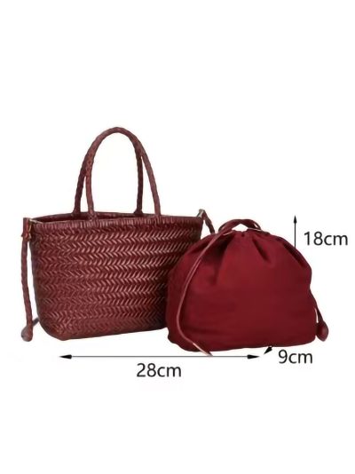 Bolso tote trenzado piel