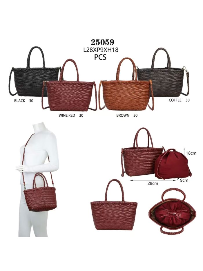 Bolso tote trenzado piel