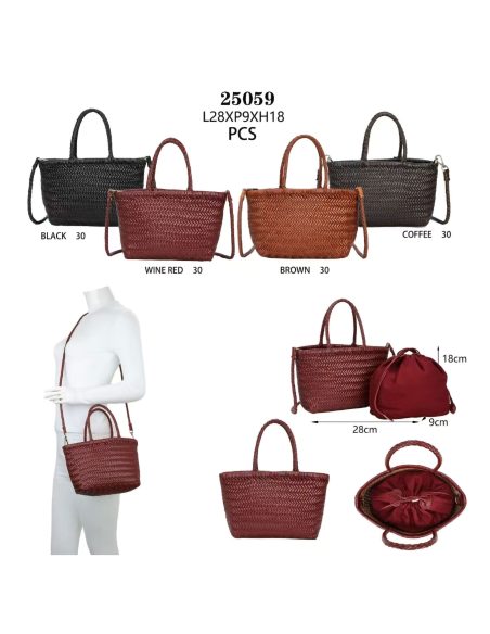 Bolso tote trenzado piel