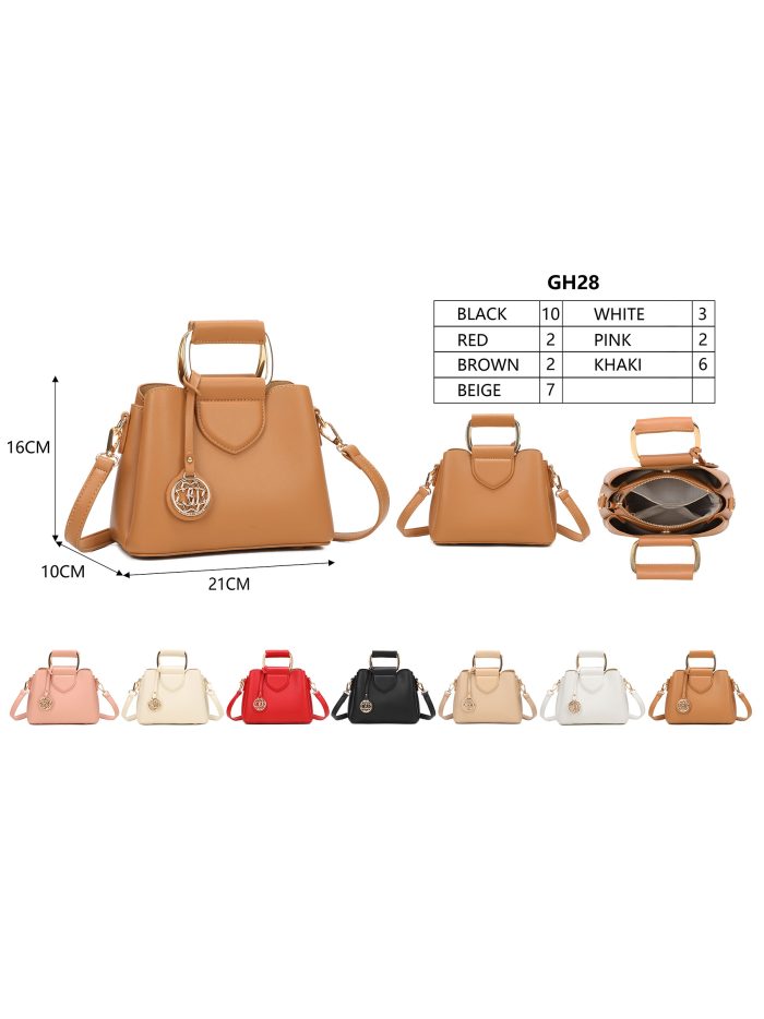 Bolso de mano mini con asa rígida y medallón