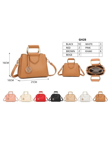 Bolso de mano mini con asa rígida y medallón