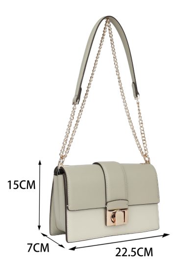 Bolso de cadena bicolor con cierre metálico