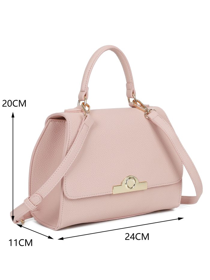 Borsa a mano strutturata con patta