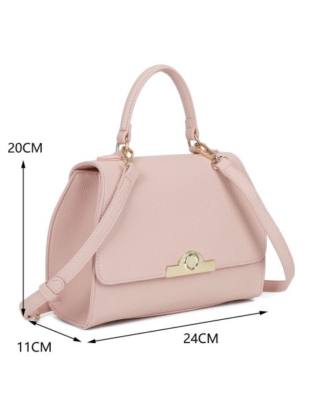 Borsa a mano strutturata con patta