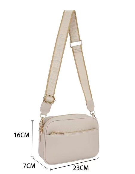 Bolsa de ombro com alça jacquard