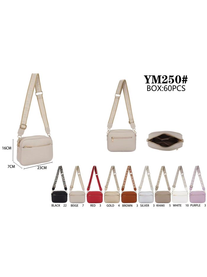 Bolsa de ombro com alça jacquard