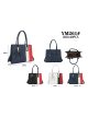 Bolso tote tricolor con lazo colgante