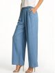 Pantalón wide leg símil denim pierna ancha bolsillos