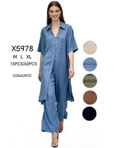 Conjunto camisa larga + pantalón