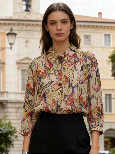 Camisa estampada efecto acuarela