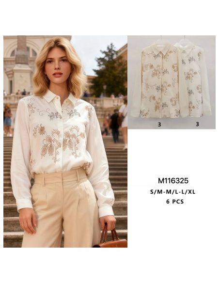 Camisa bordada floral