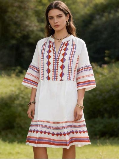 Vestido boho bordado