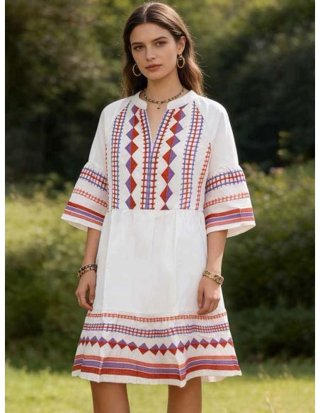 Boho embroidered dress