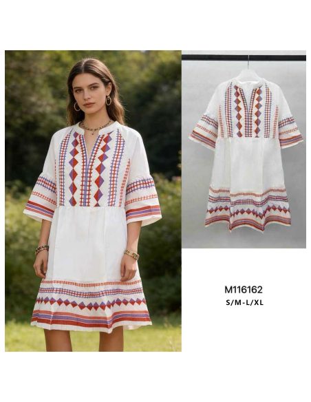Boho embroidered dress